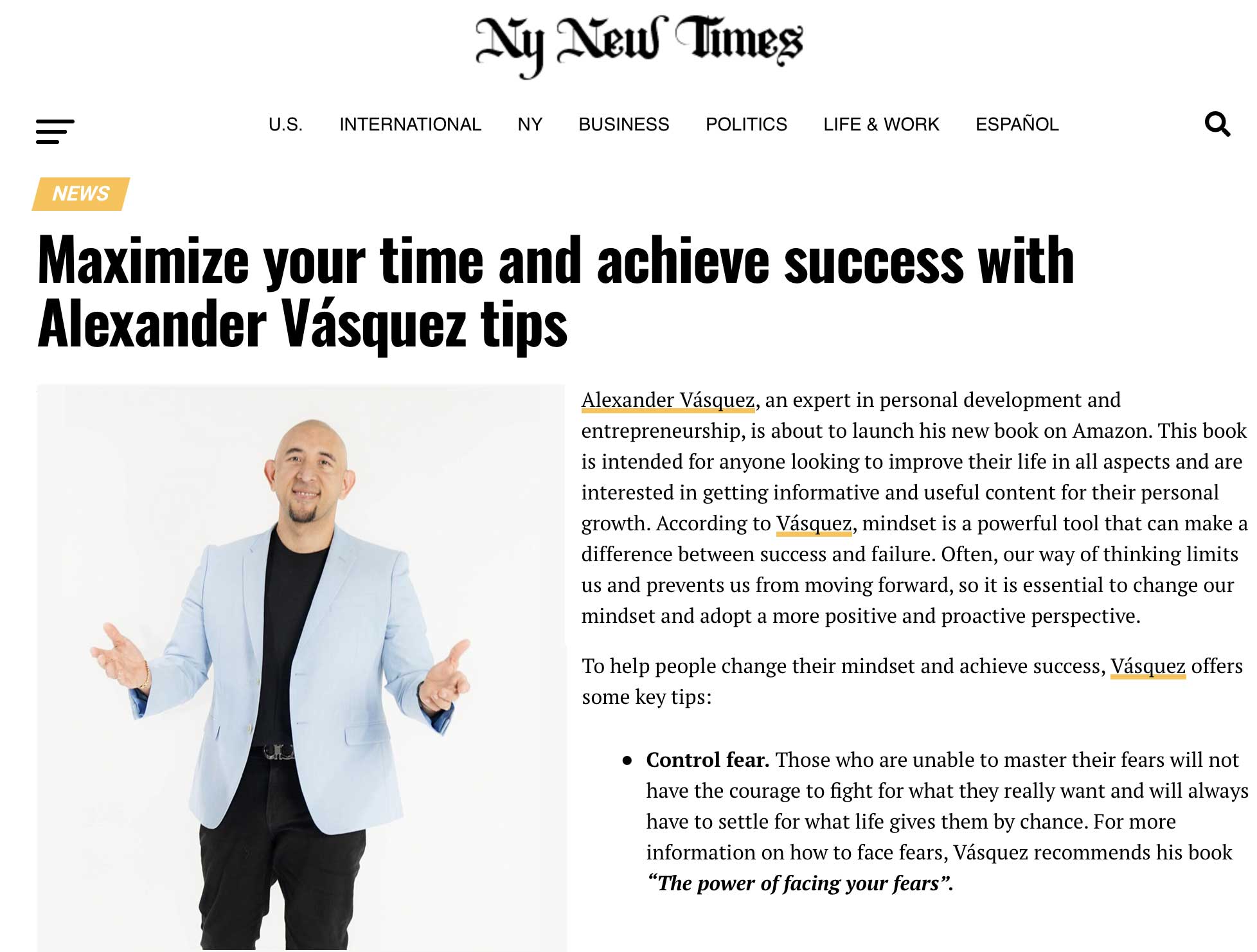 Maximize your time and achieve success with Alexander Vásquez tips